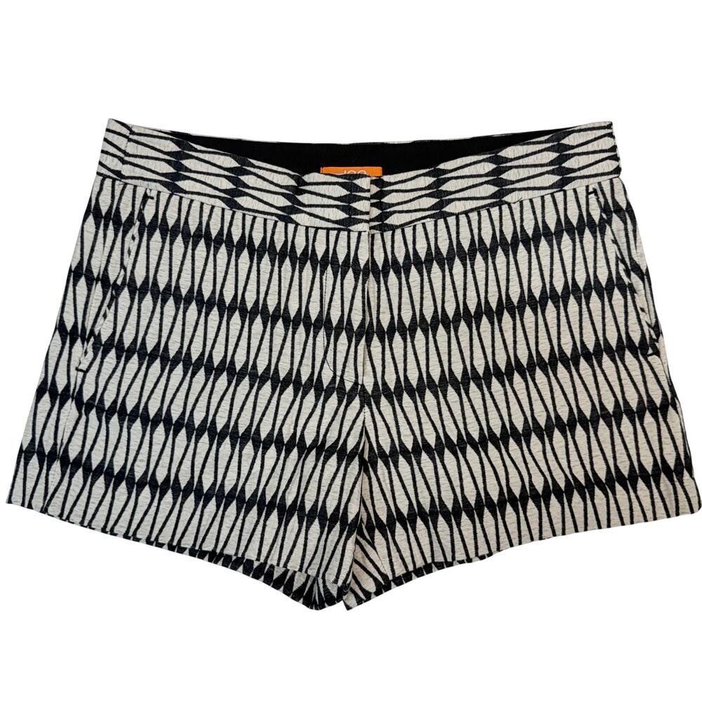 Joe Fresh Black White Geometric Print Shorts Womens Size 4 Career Casual